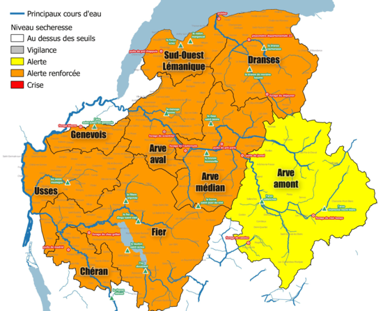 Limitation des usages de l’eau – niveau alerte renforcée sur le secteur des Dranses